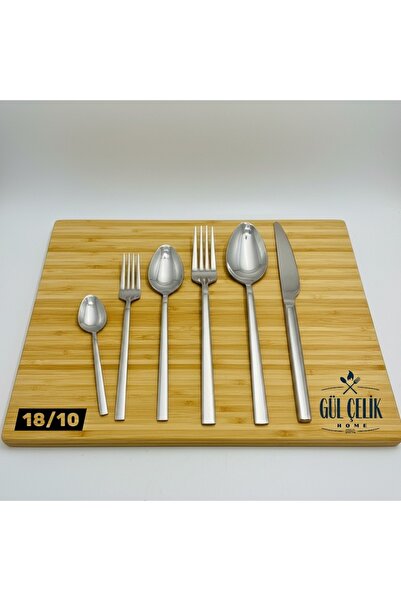 Gül Mutfak 72 Piece Simple 12-Person Luxury Fork & Spoon & Knife Set 18/10