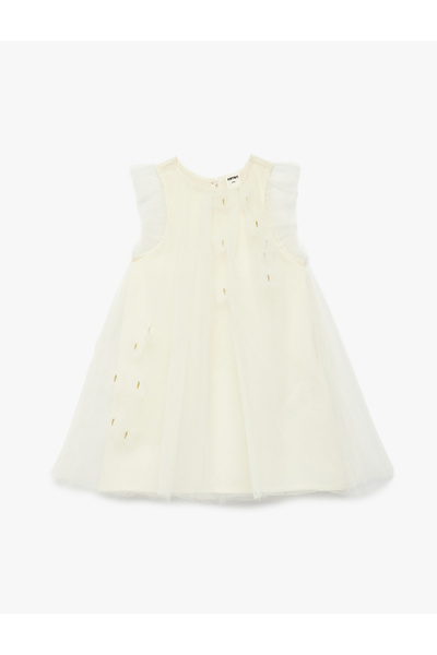 Koton Rochie din tul căptușită, fără mâneci, cu decolteu tip crew și croială ...