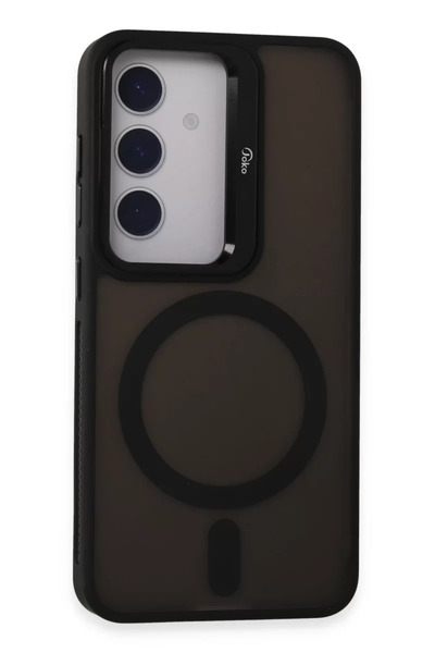 TeknoKapsül غطاء جوكي سامسونج جالاكسي S24 فليت لينس ماجسيف - أسود