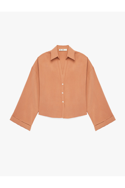 Koton Comfortable Fit Long Sleeve Classic Collar Buttoned Viscose Shirt