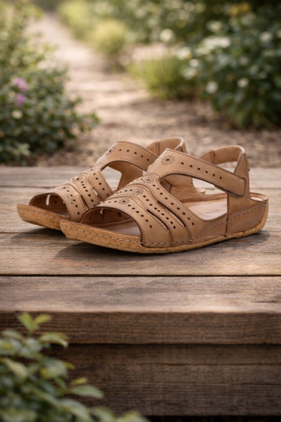 İNZE AYAKKABI Genuine Leather Sandals Model Name: Bella