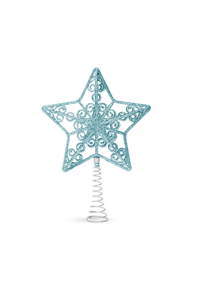 FAMİLY Christmas tree decoration - star shape - 20 x 15 cm - light blue