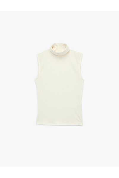 Koton Бавовняна блузка без рукавів з високим коміром вузького крою