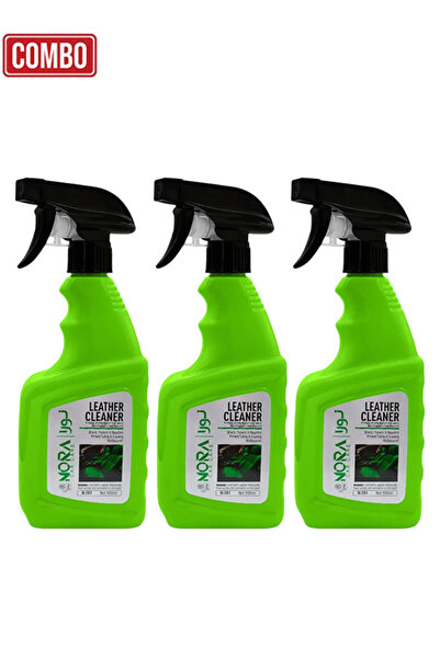 Nora مجموعة من 3 قطع من بخاخ تنظيف الجلد N-201 سعة 500 مل لحماية وعناية بمقاع...