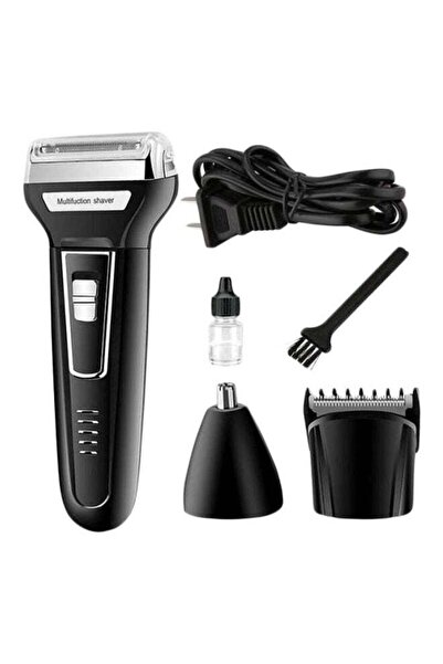 Kemei ماكينة حلاقة كهربائية 3 في 1 باللون الأسود/الفضي/الأبيض