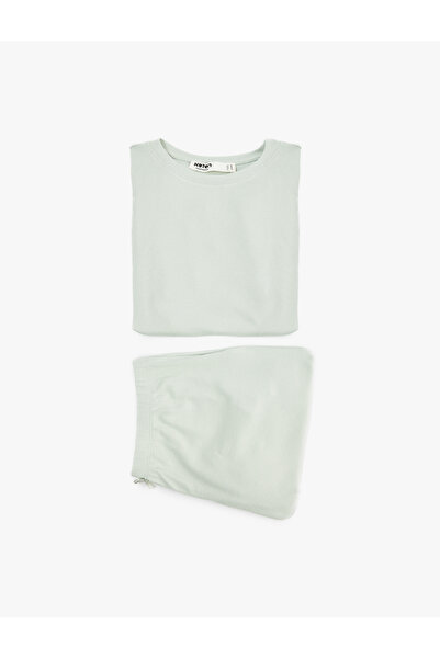 Koton Short Sleeve Crew Neck Shorts Pajama Set