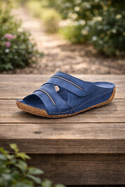 İNZE AYAKKABI Genuine Leather Slippers Model Name: Pelora