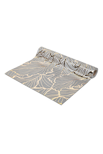 FAMİLY Christmas tablecloth runner - gray / gold - 180 x 28 cm