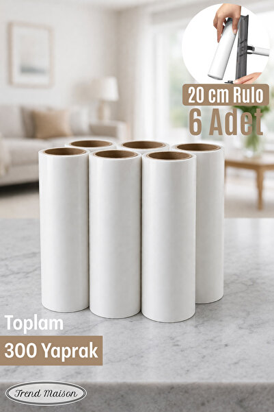 Trend Maison TM-0810 Tüy Toplama Rulosu 6’lı Set 20 cm – 300 Yapraklı Kıyafet...
