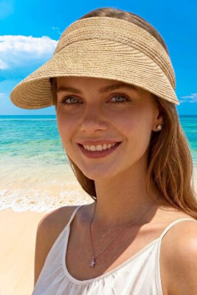 Mood Agenda قبعة نسائية صيفية من القش قابلة للطي ذات حافة واسعة للشاطئ