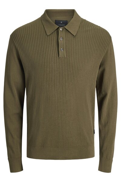 Jack & Jones Polo tricotat pentru bărbați JPRBLAEDGAR KNIT POLO LS Beech Cod ...