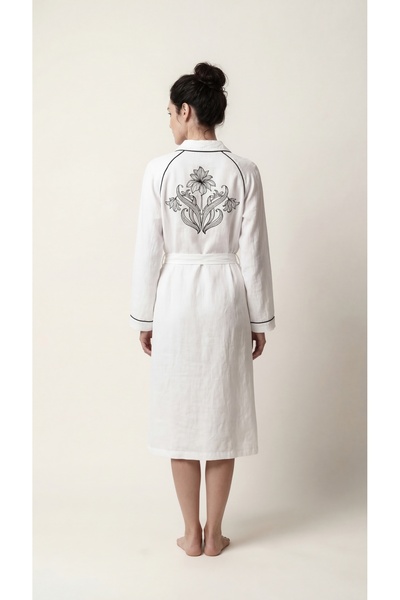 Minteks Alvora Alba 100% Halat de casă compact din muselină, tip kimono