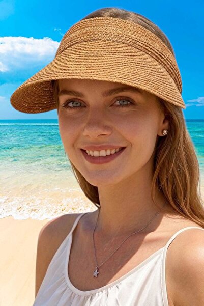 Mood Agenda Pălărie de vară din paie pentru femei, pliabilă, cu boruri largi,...