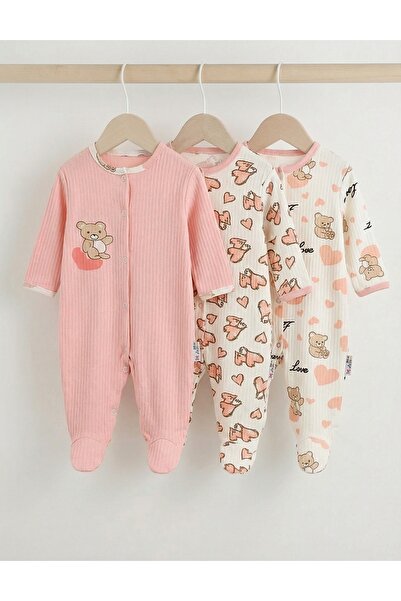 MiniKids Σετ 3 παντοφλάκια αρκουδάκια αγάπης, πολύχρωμα