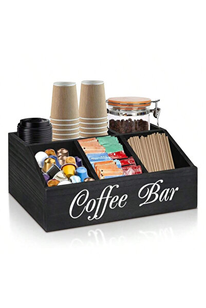 Snooe Wooden Coffee Station Organizer for Countertop,Ideal for Coffee Bar Dec...