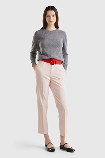 United Colors of Benetton Anthracite Crew Neck 100% Merino Sweater Model Code...