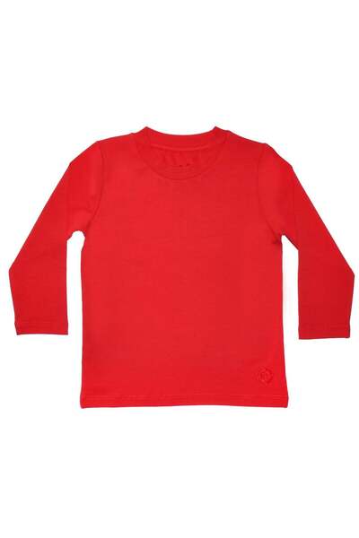 OrganicKid Basic Çocuk Kırmızı Uzun Kol T-shirt