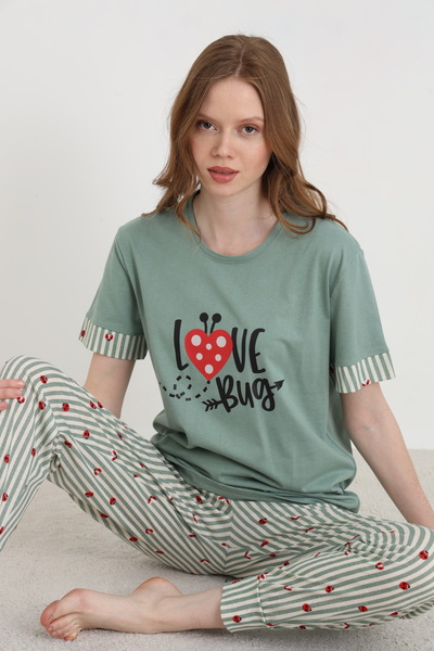 ELİTOL Set de pijamale din bumbac imprimat pentru femei