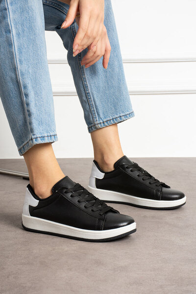l lugshoes ayakkabı Pantofi sport de damă alb-negru AIR22