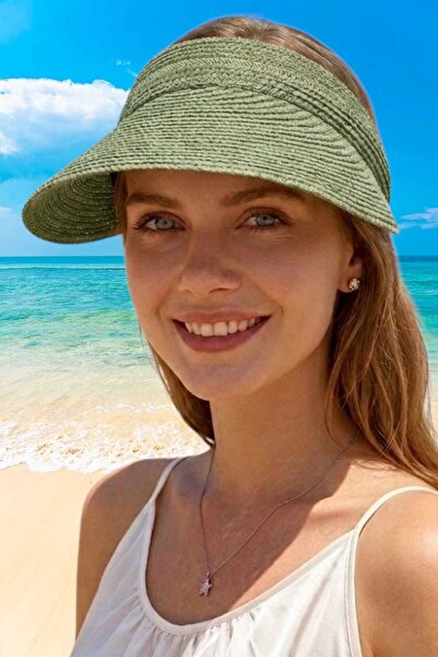 Mood Agenda Ženski letnji slamnati šešir sa šiltom, sklopivi široki obod, šeš...