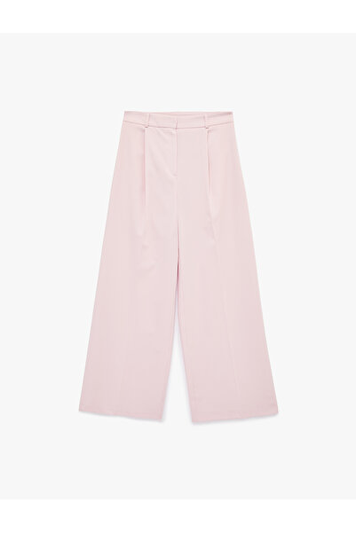 Koton High Waist Viscose Blend Wide Leg Trousers