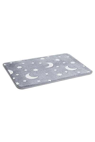 Bewello Gray phosphorescent mat 60x40 cm, non-slip, soft, for bathroom or chi...
