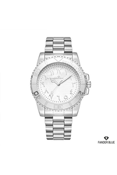 FANDER BLUE Silver Quartz Watch with Green Dial