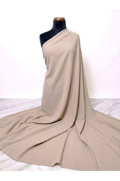 HAUTE COUTURE AHMET ÖZCEYHAN ELBİSE VE DIŞ GİYİM İÇİN KEMİK RENGİ KREP JORJET...