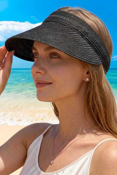 Uniquetrenders Γυναικείο καλοκαιρινό ψάθινο καπέλο με φαρδύ γείσο, αναδιπλούμ...