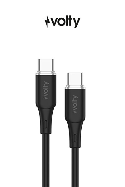 Volty Type-C to Type-C Hızlı Şarj Kablosu | 60W PD, 480Mbps, 1.2m, Laptop & T...