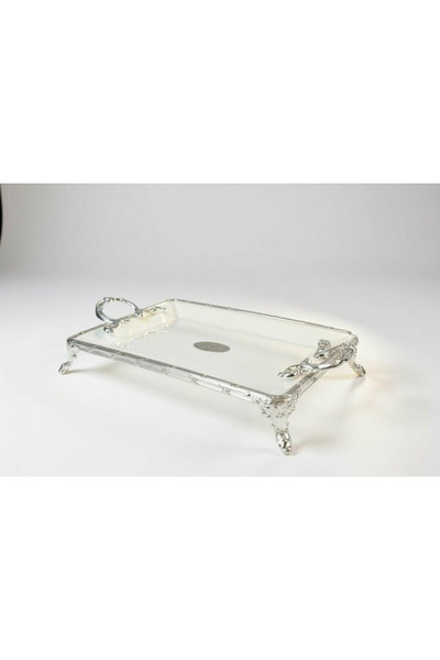 ROY KING طبق تقديم فضي مستطيل أنيق مقاس 24x44