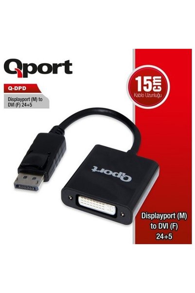 Universal Qport q-dpd 0.15meter dp-dvi (24+5) image adapter white 1080p