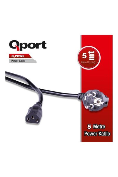 Universal كابل الطاقة QPORT بطول 5 أمتار Q-POW5 0.75 مم