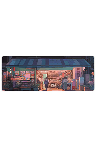 urzuva Tokyo Market Gaming Oyuncu XL Mouse Pad Mousepad 90X40 cm 3Mm Dikişli Model