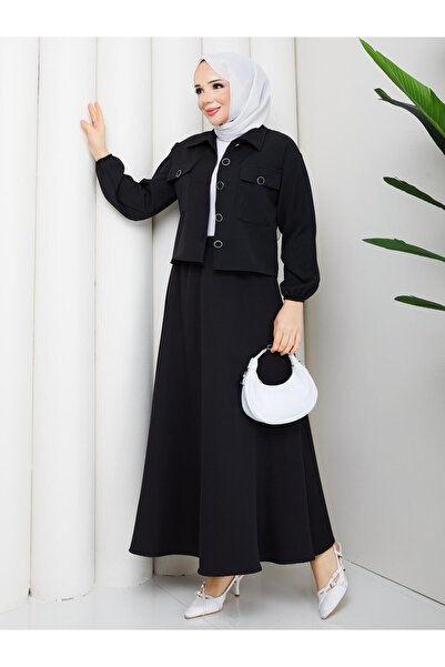 AVK MODA Γυναικείο Κοστούμι Τεσεττούρ Νταμπίλ από ύφασμα με κουμπιά, διπλό σετ