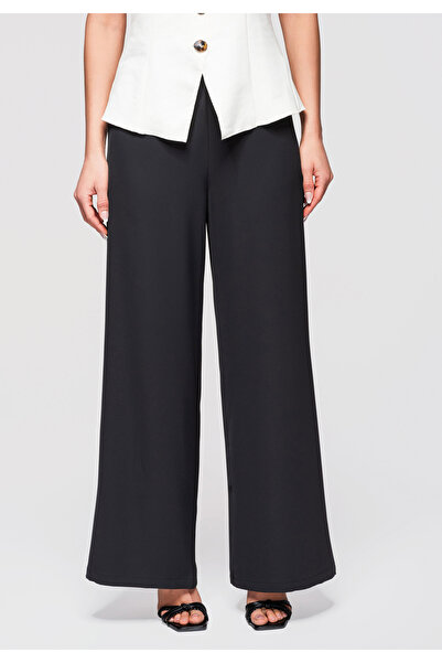 OMBRE Women's High Waist Elegant Pants OW-PA-E0009 Black