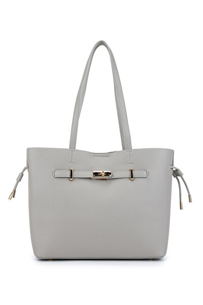 Tamer Tanca Women's Faux Leather Gray Shoulder Bag