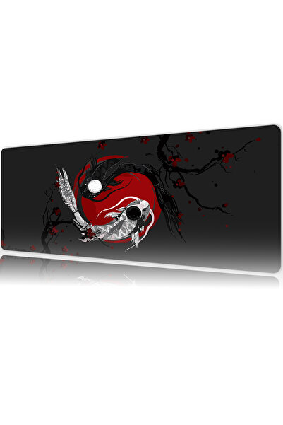 urzuva Yin Koi Gaming Oyuncu XL Mouse Pad Mousepad 80X30 cm 3Mm Dikişli Model