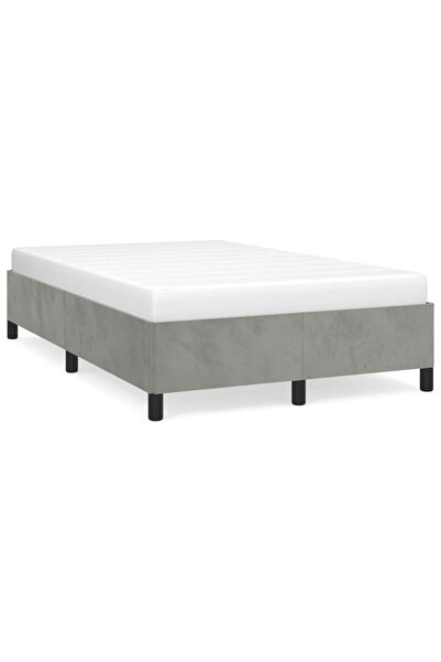 vidaxl Cadru de de pat fără saltea Gri deschis 120x190 cm catifea