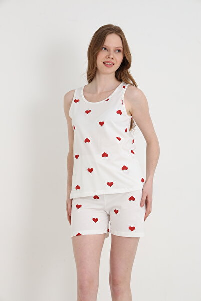 ELİTOL Cotton Printed Women's Strappy Shorts Set