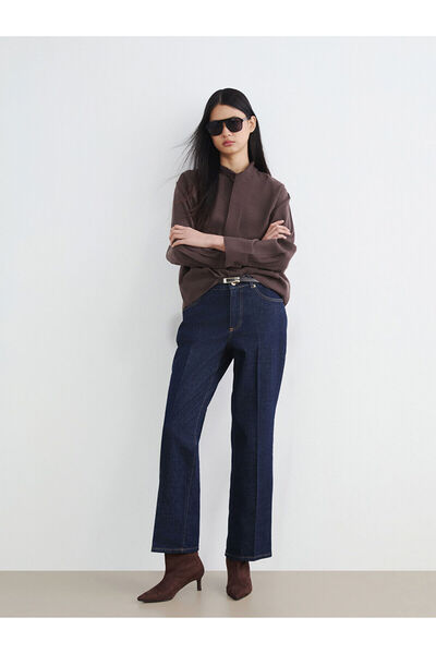 LC Waikiki YK PLUS Γυναικείο τζιν παντελόνι με ίσια γραμμή και ζώνη στη μέση