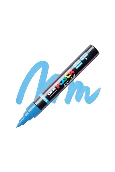 POSCA Marker cu vârf tip pensulă PC-5BR - albastru deschis