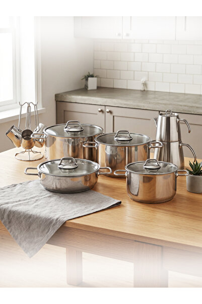 Hascevher Octavia 15 Pcs Ten. Set (18/20/24 Pieces/24Karn/Coffee Pot/Teapot)