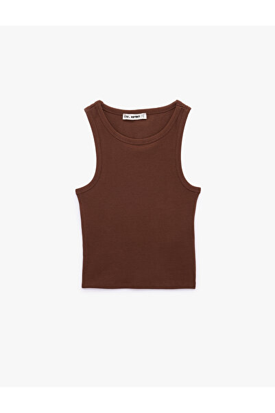 Koton Slim Fit Crew Neck Corded Fabric Sleeveless Tank Top