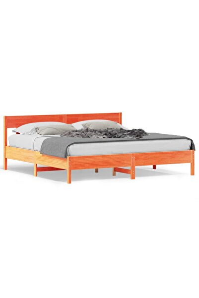 vidaxl Cadru de pat fără saltea, maro ceruit 200x200 cm lemn masiv pin