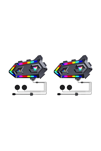 leeways 2 ADET V20 Max Telsiz Özellikli BT 5.3 Motosiklet Kurye Kask Kulaklık...