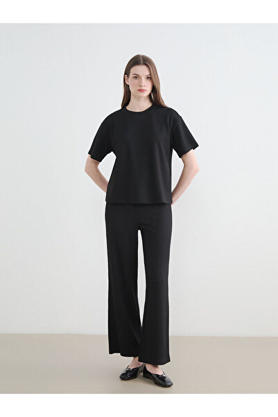 LC Waikiki Nevavm Textured Women's Trousers with Elastic Waist