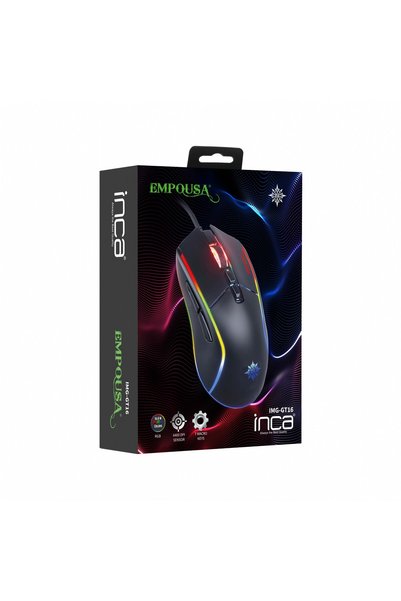 Universal Inca Img-Gt16 Wired USB 6400Dpi Black Gaming Mouse