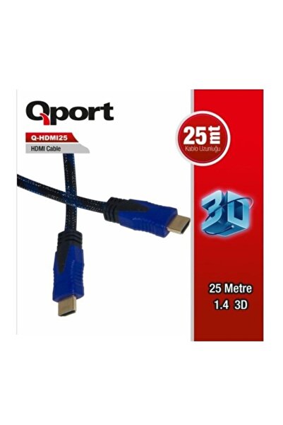 Universal كابل QPORT 25 متر Q-HDMI253 HDMI 2.0 4K ذو طرف ذهبي