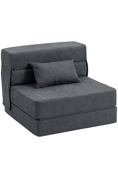OEM Re-Bloom Extendable Armchair, Polyester/Foam, Dark Grey, 210 x 80 x 15 cm